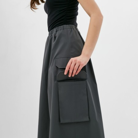Women's skirt with Minaku pocket: safari color graphite, river 44-6