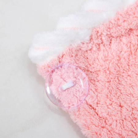 Cup for drying the hair with a button of the share, microfiber, pink color-6