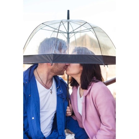 Umbrella - semi -automatic cane "Kant", 8 spokes, r = 43 cm, black/transparent color-10