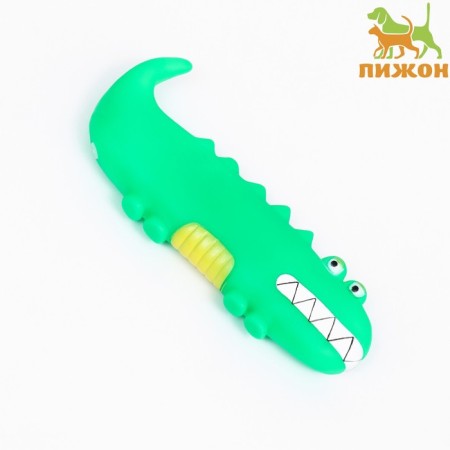 Brying toy "crocodile" for dogs, 19 cm, green