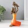 Polystone souvenir "Mom plays with the child" bronze, orange 12x9.5x19 cm