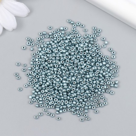 Glass beads 12/0 "gray-turquoise" metallic 450 g-1