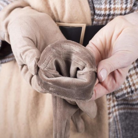 Gloves are female, dimensionless, without insulation, beige color-2