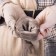 Gloves are female, dimensionless, without insulation, beige color