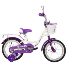 Велосипед 14" Novatrack BUTTERFLY, цвет белый/фиолетовый
