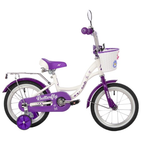 Bicycle 14 "Novatrack butterfly, white/purple color