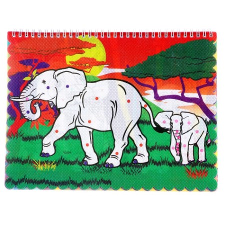 Coloring book Maintenance "Animals" felt-tip pens 12 centers, 3D glasses, water bottle-7
