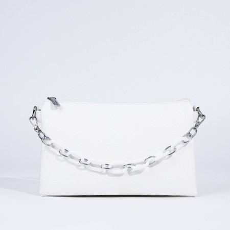 Bag Cross-Bodi with a zipper, white color