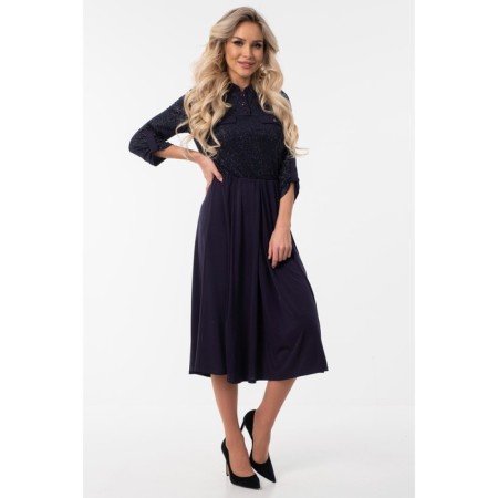 Female dress, size 44, blue color-3