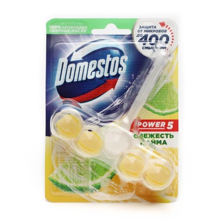 Block for purifying the toilet, Domestos Power 5, "Freshness Lyme", 55 g-4