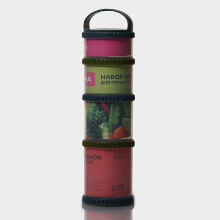 Набор банок для продуктов Доляна, 4 шт, 120 мл, 180 мл, 230 мл, 290 мл-7