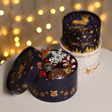 Set of boxes 3 B1 "New Year's fairy tale" 16 x 10, 14 x 9, 13 x 8.5 cm