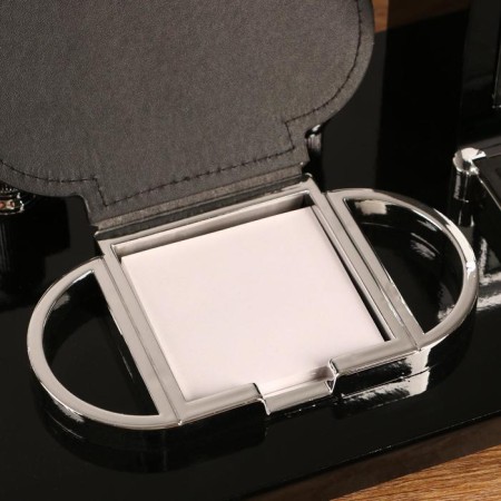 Table 7V1 set with a business card holder and clock, black tree 511394-8
