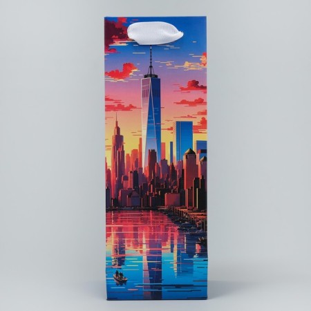 Gift package for a bottle, packaging, “City of Happiness”, 9 x 25 x 8.9 cm-2