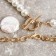 Piece "chain" pearl thread, amulet, white color in gold, 45 cm