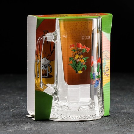 Beer mug "Podkolists", 330 ml, in gift packaging, MIX drawing-4
