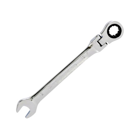 Combined rattling key Matrix 14864, CRV, articulated, mirror chromium, 12 mm