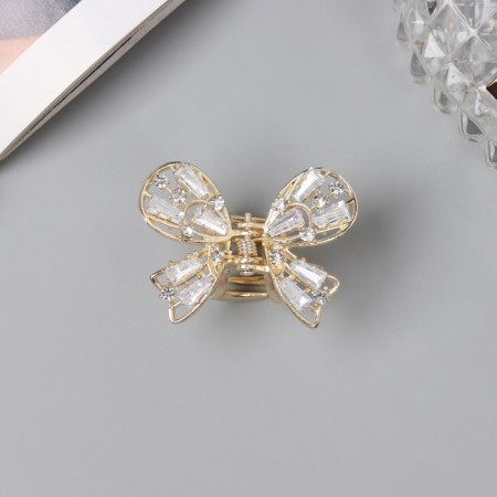 Hair crab "Dorotea" butterfly, 4 cm, gold-3