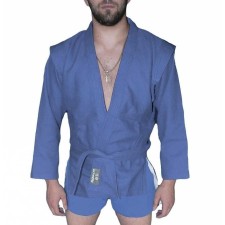 Sambo jacket ATEMI AX5, with a belt without lining, blue, density 550 g/m2, size 56