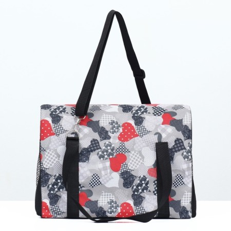 Bag - Animal carrying "Print", size S, 39 x 23 x 27 cm, hearts-1