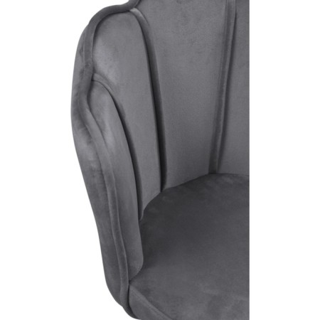 Computer chair BUD GREY, Metal/velor, Gold/Gray 55x47x75 cm-5