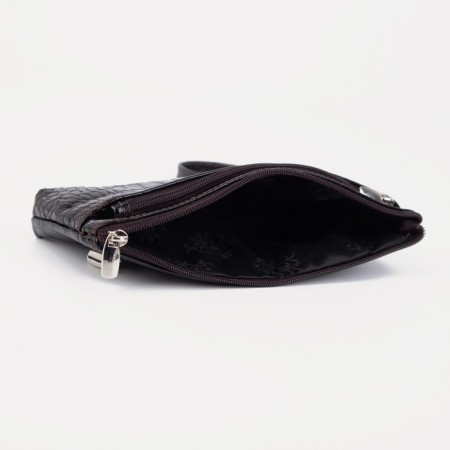 Women's wallet is a female on a zipper, brown color-3