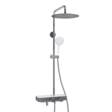 The shower system Wasserkraft A113.116.155.ch Thermo, tropical shower, thermostat, chrome/white 1011511