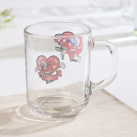Glass mug "Love at first sight", 200 ml, mix-1