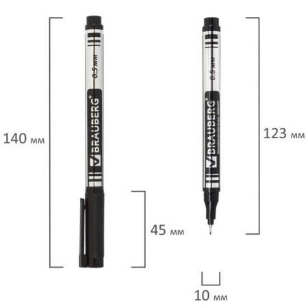 Marker for CD/DVD 0.5 mm, Brauberg, black-5
