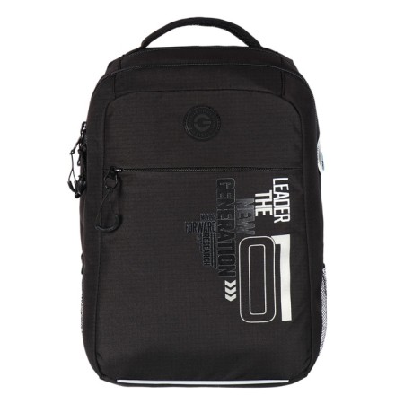 School backpack, 39 x 26 x 19 cm, Grizzly, ergonomic back, laptop department, black-2