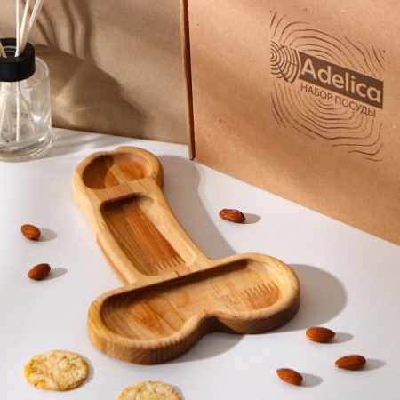Serve dish "l", in a gift box, birch, 25 × 16.5 × 1.7 cm-1