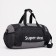 Sports bag with lightning, 3 outer pockets, long belt, black/gray color
