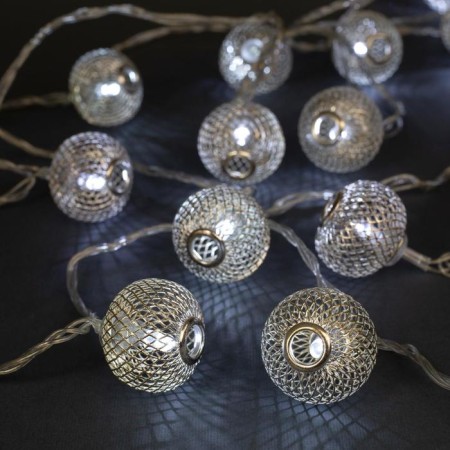 Garland “thread” 4 m with nozzles “ball mesh”, ip20, transparent thread, 20 LED, white glow, 8 modes, 220 V