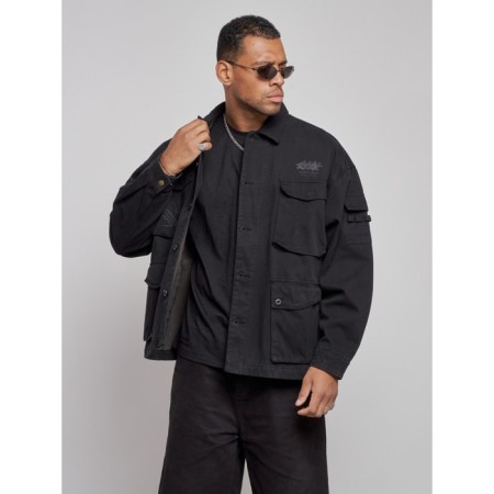 Jeaning jacket men's, size 54, black color-4