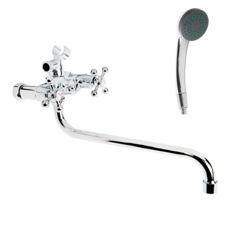 Komrad S11-143-1 bath mixer, two-wound, shower watering can and hose