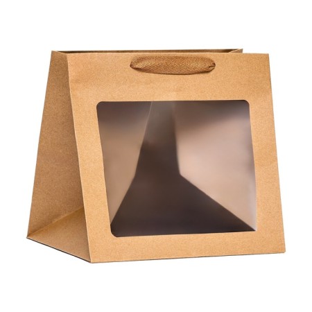 Gift package, craft, with a window, 25 x 25 x 25 cm-1
