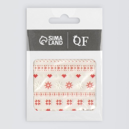 Nail stickers 8*6cm New Year's patterns Z-A1185 red/white volumetric substrate QF-4