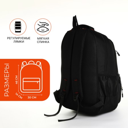 Youth backpack on lightning, 6 pockets, black color-1
