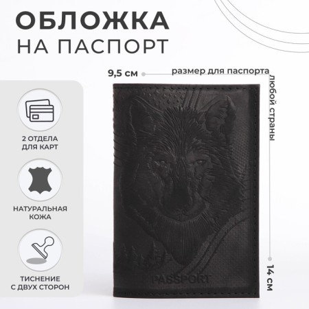 Cover for passport, black color