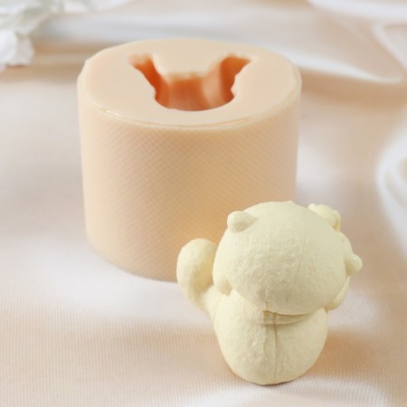 Silicone Mold "Bear with Hare" silicone 5.8x7x6.5 cm-2