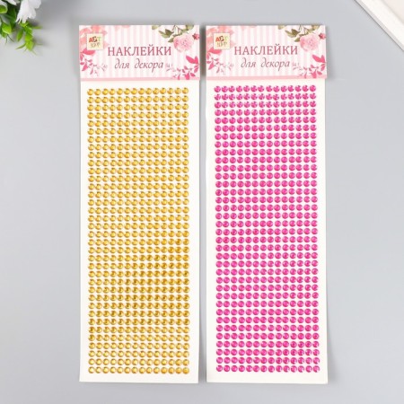 Stick plastic rhinestones "Small", D - 0.5 cm, mix 31.5x10.5 cm-6
