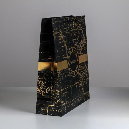 Gift laminated vertical, packaging, Gold Present, M 26 x 30 x 9 cm-1