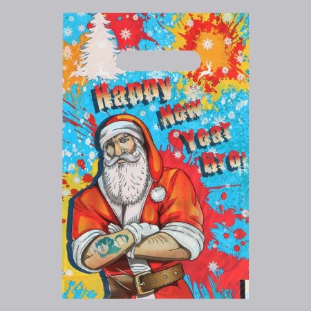 Brutal Santa package, polyethylene with a cut pen, 20x30 cm, 30 μm