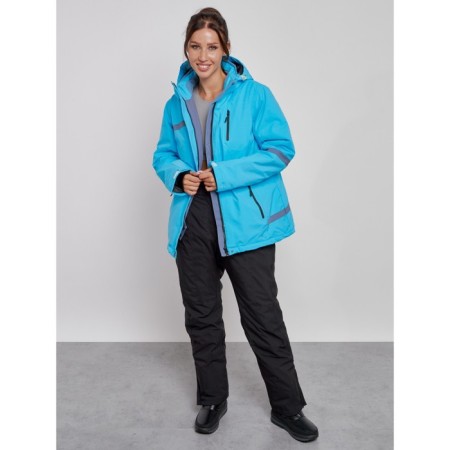 Ski jacket female winter, size 52, blue color-8