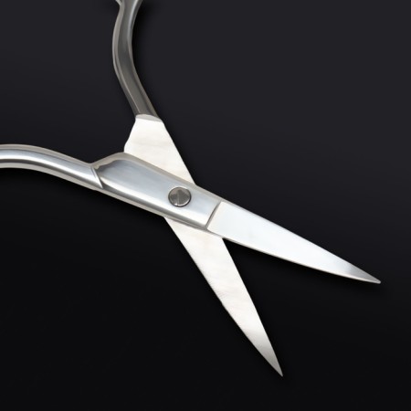 Manicure scissors "Premium", bent, wide, 9 cm, on the blist, silver color-9