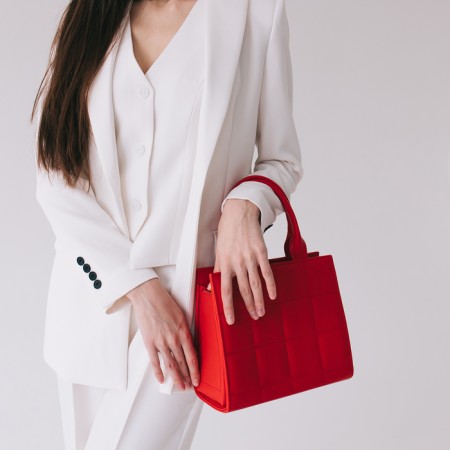 Female bag Textura, tout, average size, red color-1