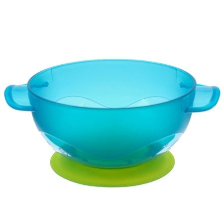 Set for feeding: a bowl on a suction cup with a lid, a spoon, the color is turquoise-3