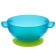 Set for feeding: a bowl on a suction cup with a lid, a spoon, the color is turquoise