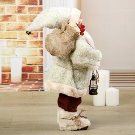 Santa Claus "in a fur coat, with a flashlight and hotel" 46 cm-1