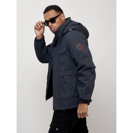 Sports male jacket, size 48, dark blue color-7